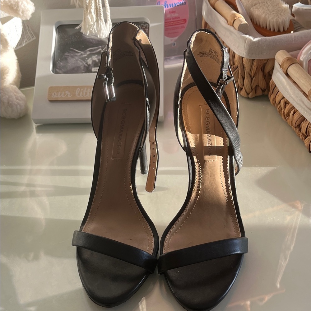 BCBG Paris Black Strappy Heels